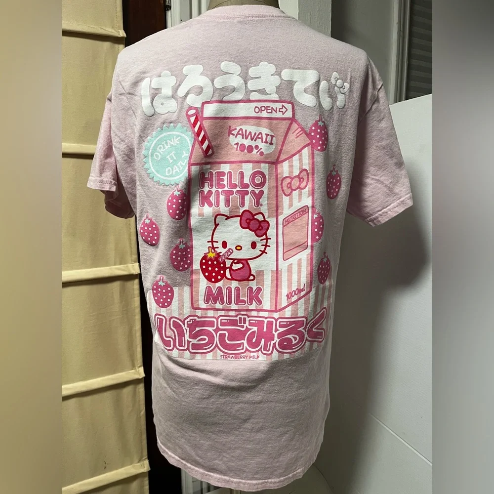 Hello Kitty Strawberry milk T-Shirt retro 90’s Y2K kawaii - Picture 4 of 15